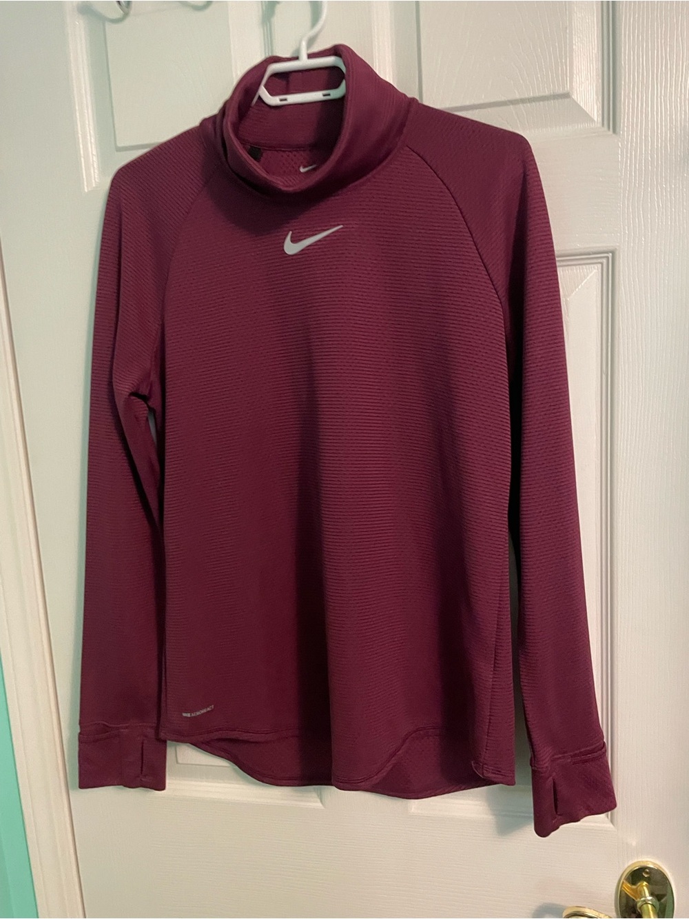 Nike Women's Burgundy Long-Sleeve Turtleneck Pullover